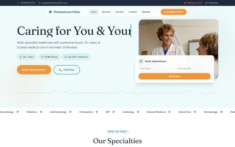PristineCare clinic live demo