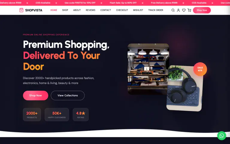 ShopVista online store live demo